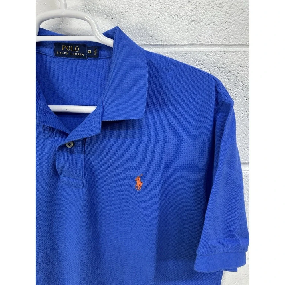 Vintage‎ Polo Ralph Lauren Shirt Mens XL Blue Golf Rugby Golfing Frisbee Top